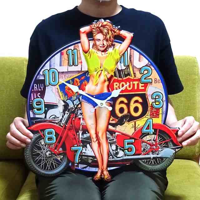 掛時計】アンティーククロック［ROUTE 66 Sexy Girl］の卸向け